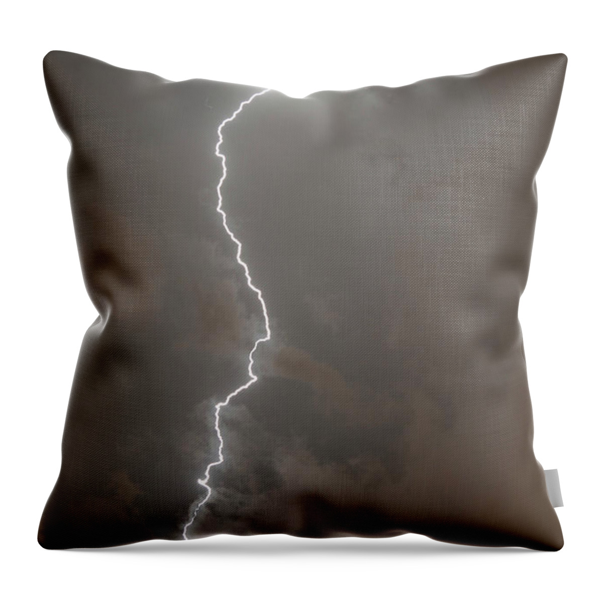Outdoors Throw Pillow featuring the photograph Lightning By Night In A Cloudy Sky by Sami Sarkis