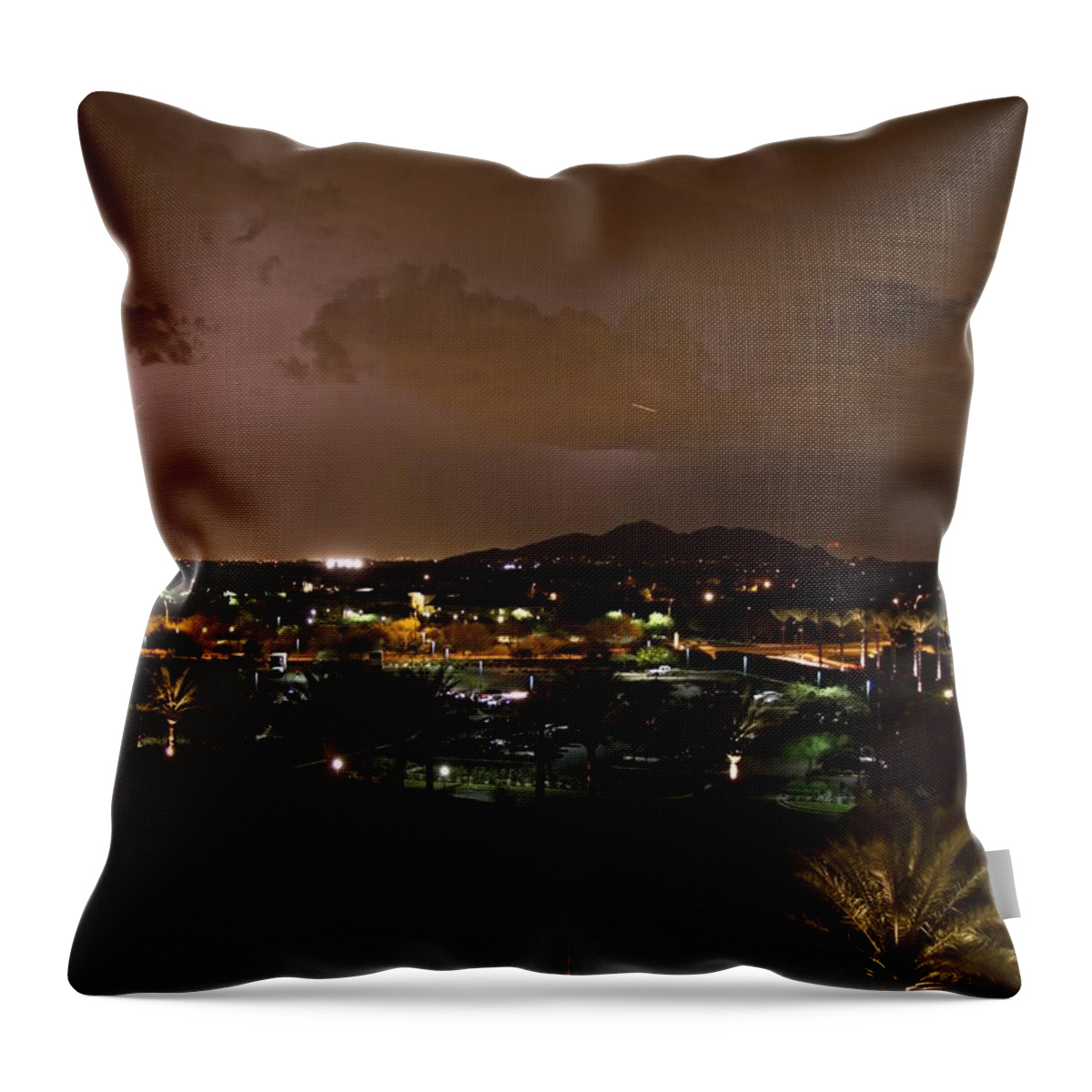Thunderstorm Throw Pillow featuring the photograph Lightning Strike by Zeesstof