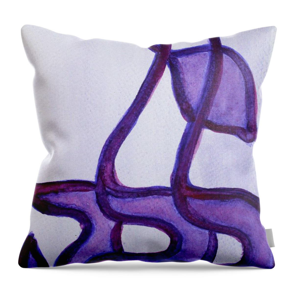 Lilah Throw Pillow featuring the painting LILA nf15-73 by Hebrewletters SL