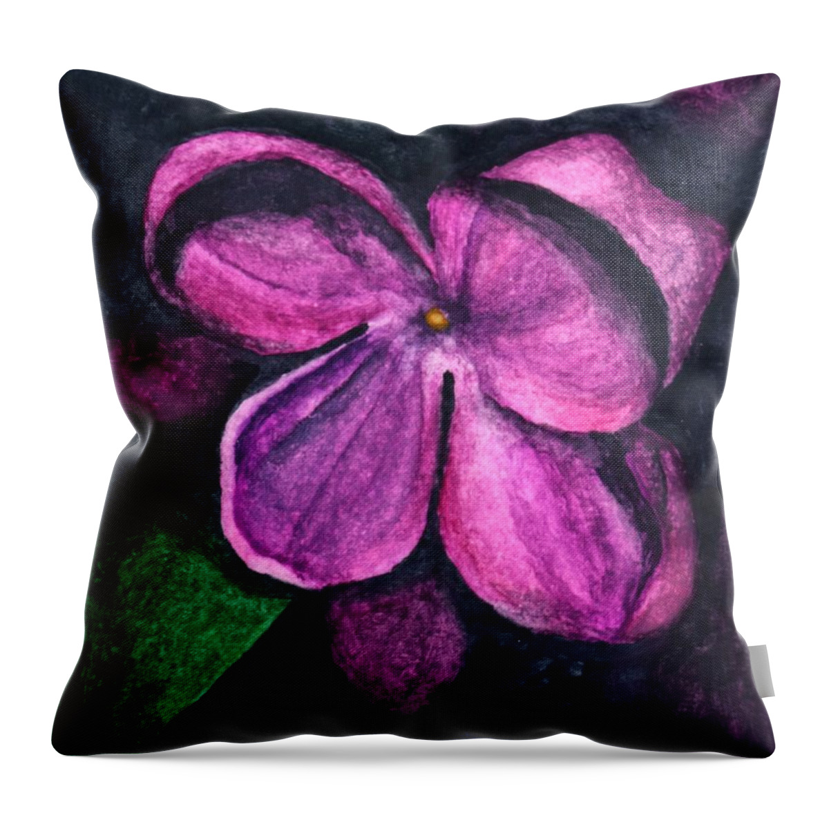 Nature Throw Pillow featuring the painting Lilac Blossom I by Robert Morin