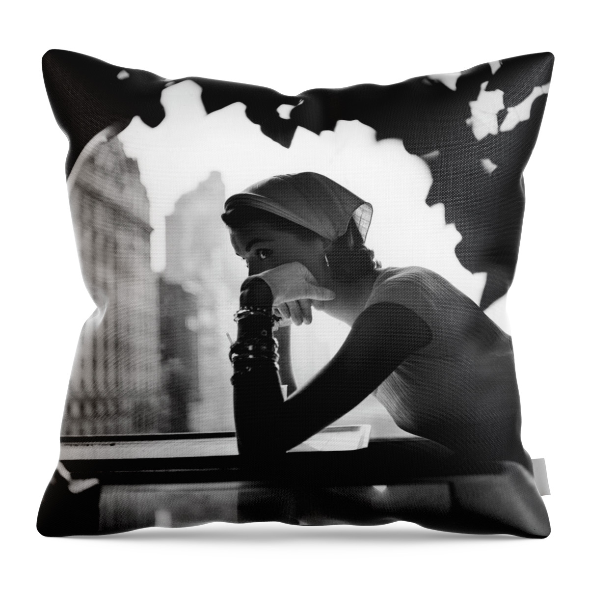 Kerchiefs Throw Pillow featuring the photograph Lilly Dache Design by Gordon Parks