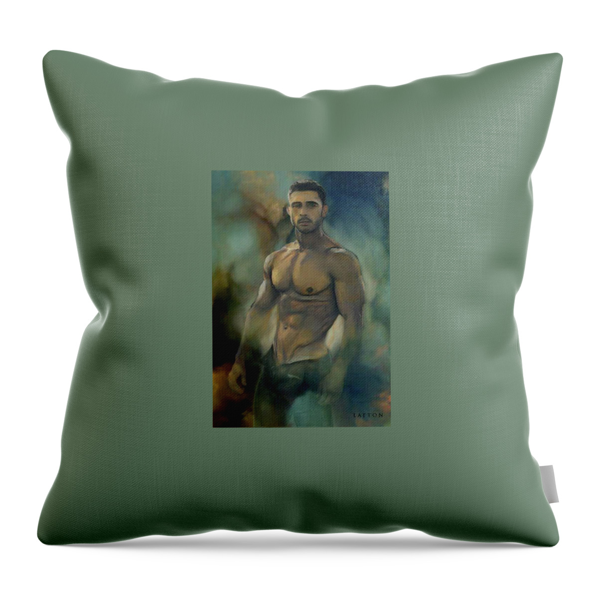 Male Throw Pillow featuring the digital art Lincoln by Richard Laeton