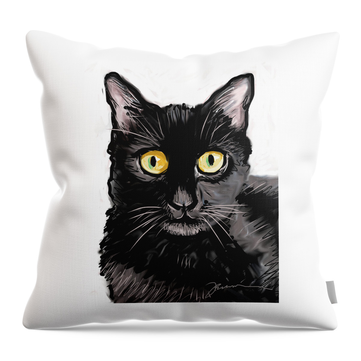 Cat Throw Pillow featuring the painting Little Bear by Jean Pacheco Ravinski