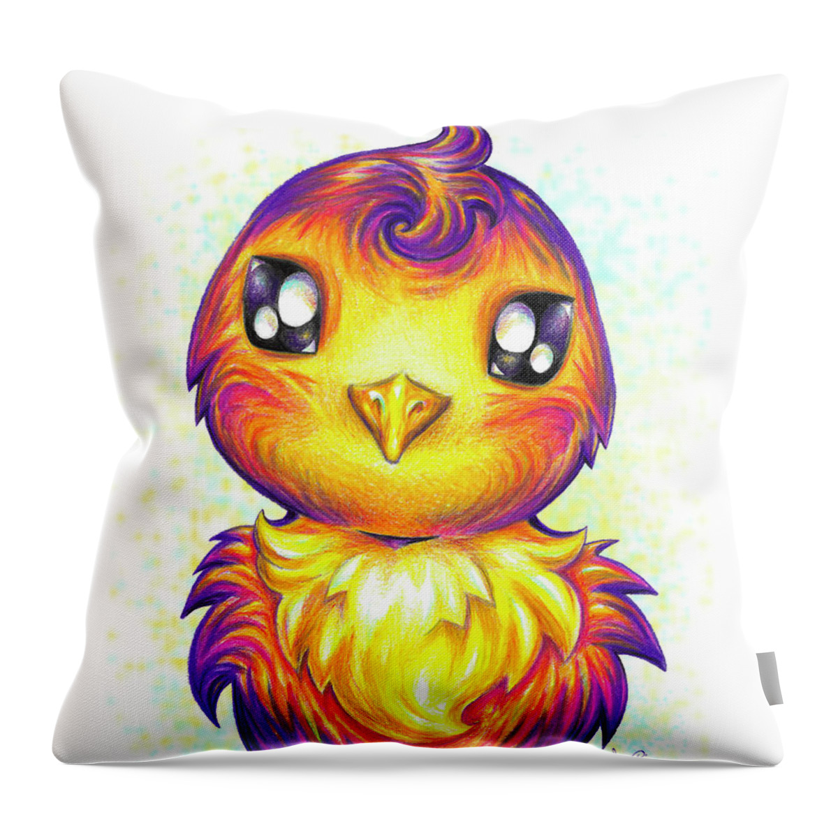 Nature Throw Pillow featuring the drawing Little Bird by Sipporah Art and Illustration