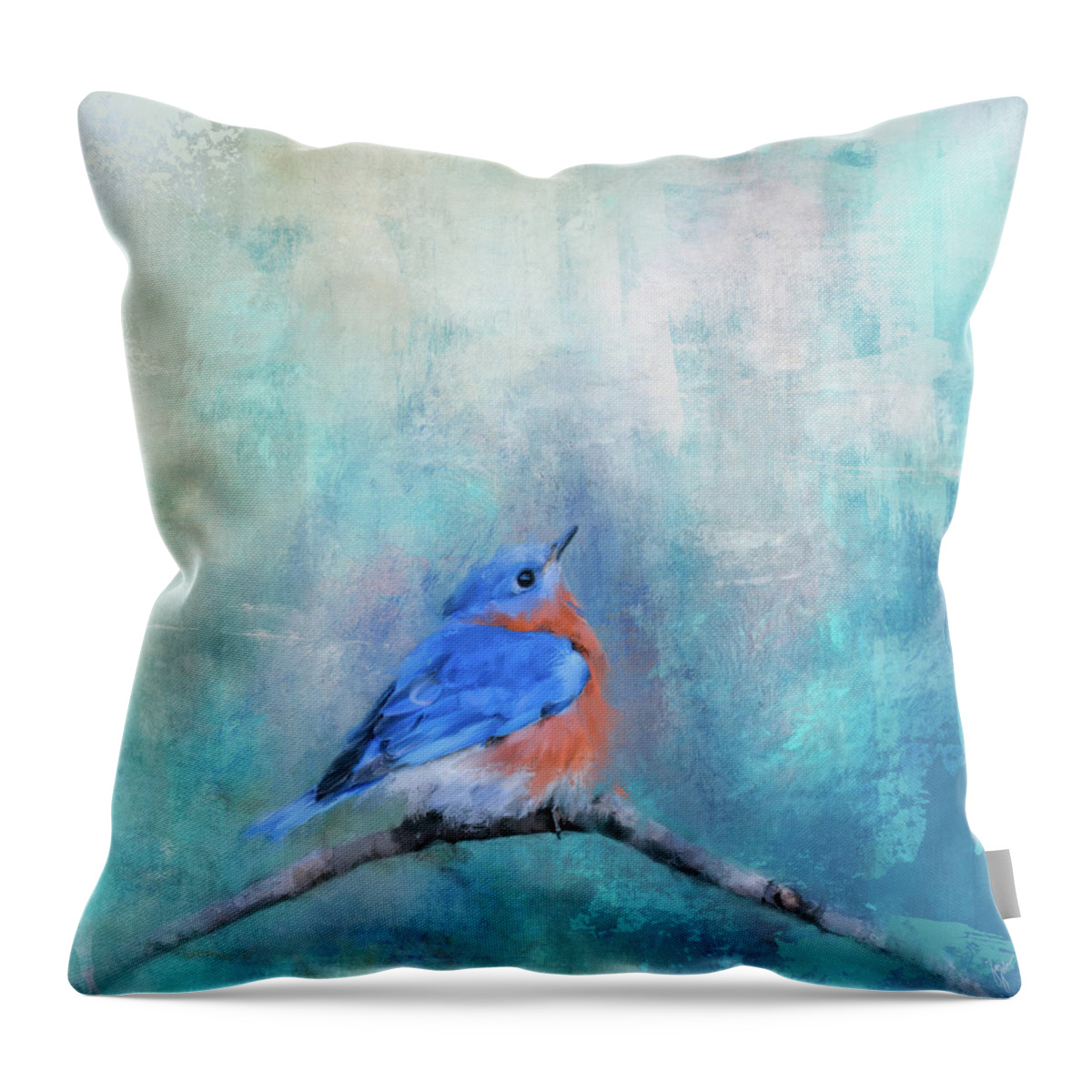 Colorful Throw Pillow featuring the painting Little Boy Blue by Jai Johnson