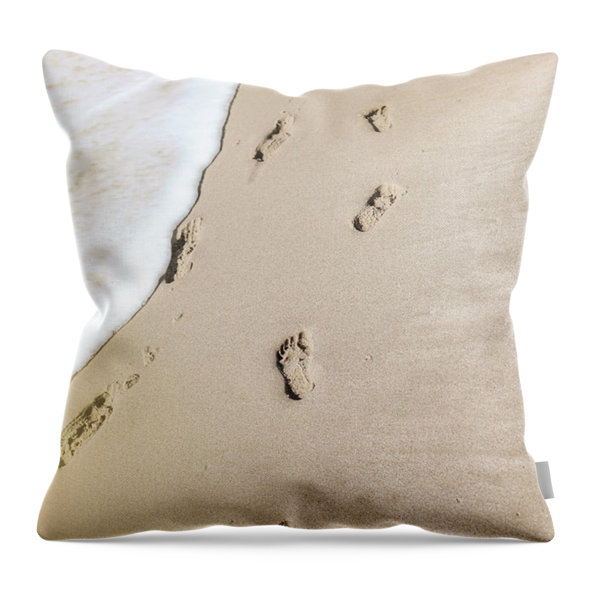 Beach Throw Pillow featuring the photograph Little Feet by Jody Lane