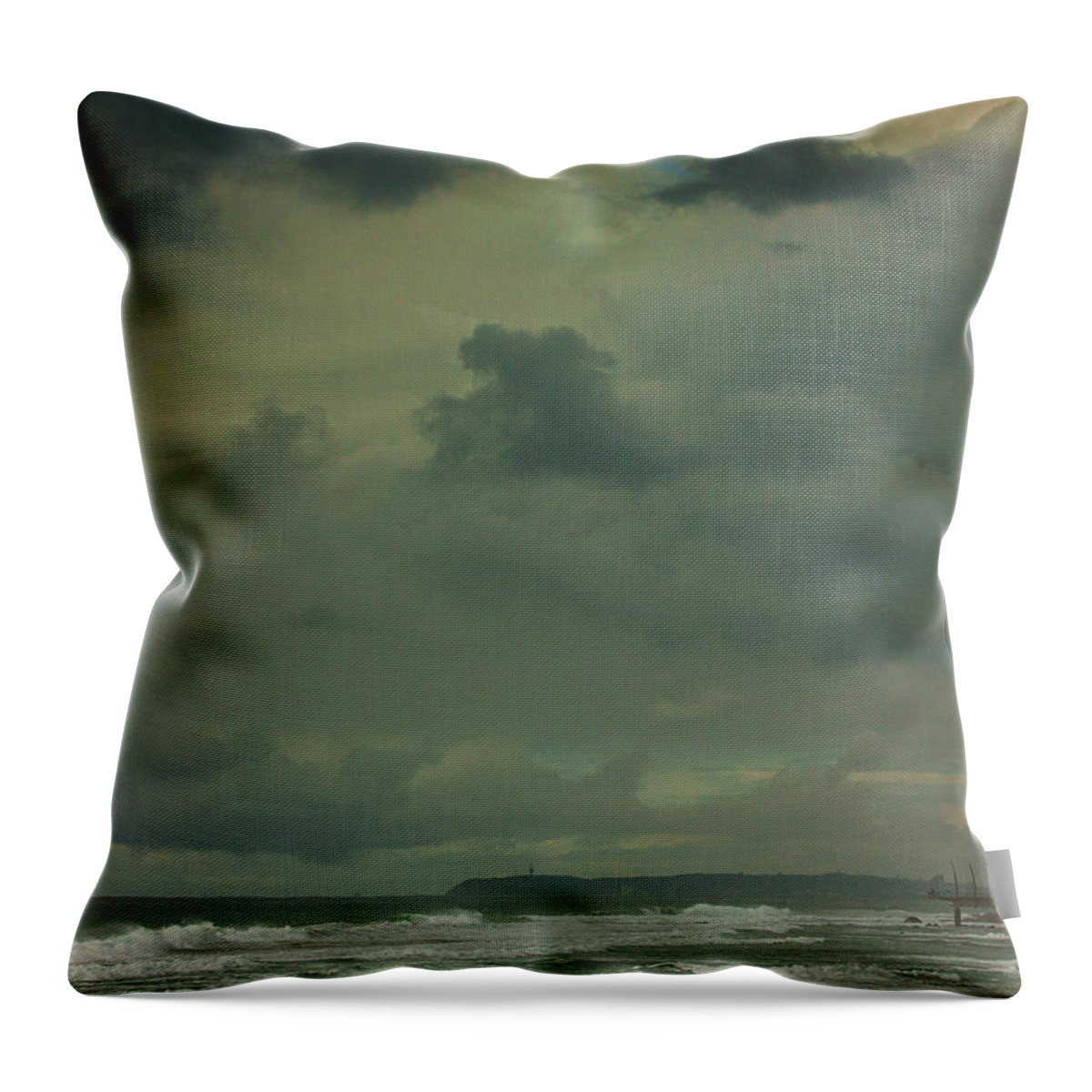 Tranquility Throw Pillow featuring the photograph Little Lighthouse by Niki Van Velden