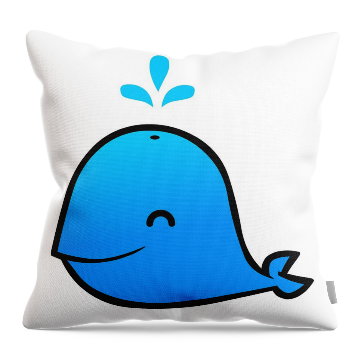 White Background Throw Pillow featuring the digital art Little Whale by Ana Villanueva