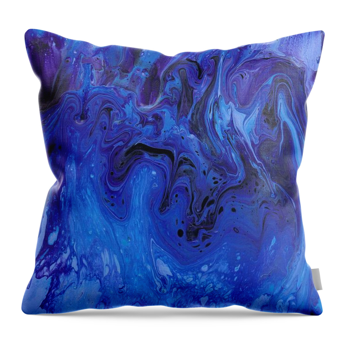 Living Water Throw Pillow featuring the painting Living Water Abstract by Karen Jane Jones