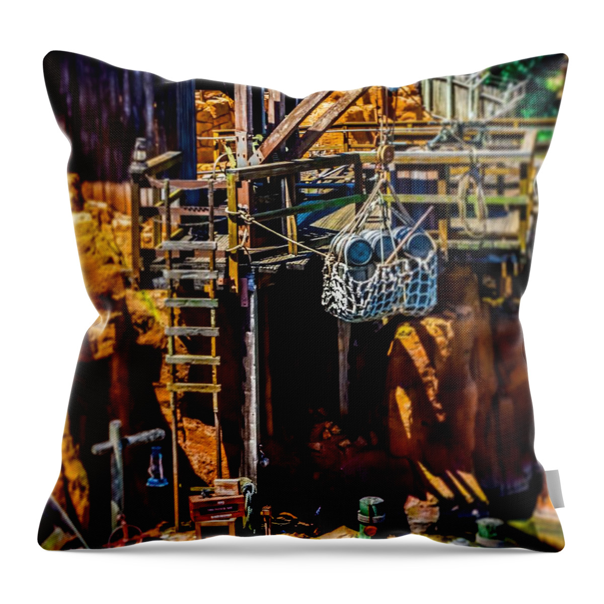  Throw Pillow featuring the photograph Loading Dock by Rodney Lee Williams