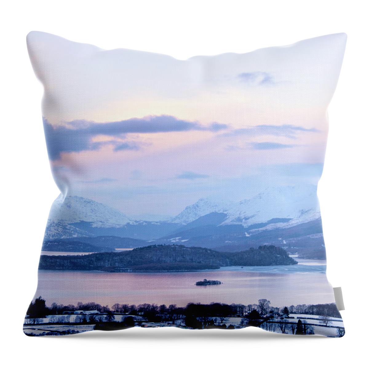 Scenics Throw Pillow featuring the photograph Loch Lomond In Winter by Theasis