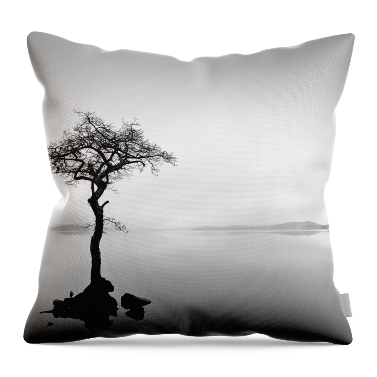Scenics Throw Pillow featuring the photograph Loch Lomond Tree by Billy Currie Photography