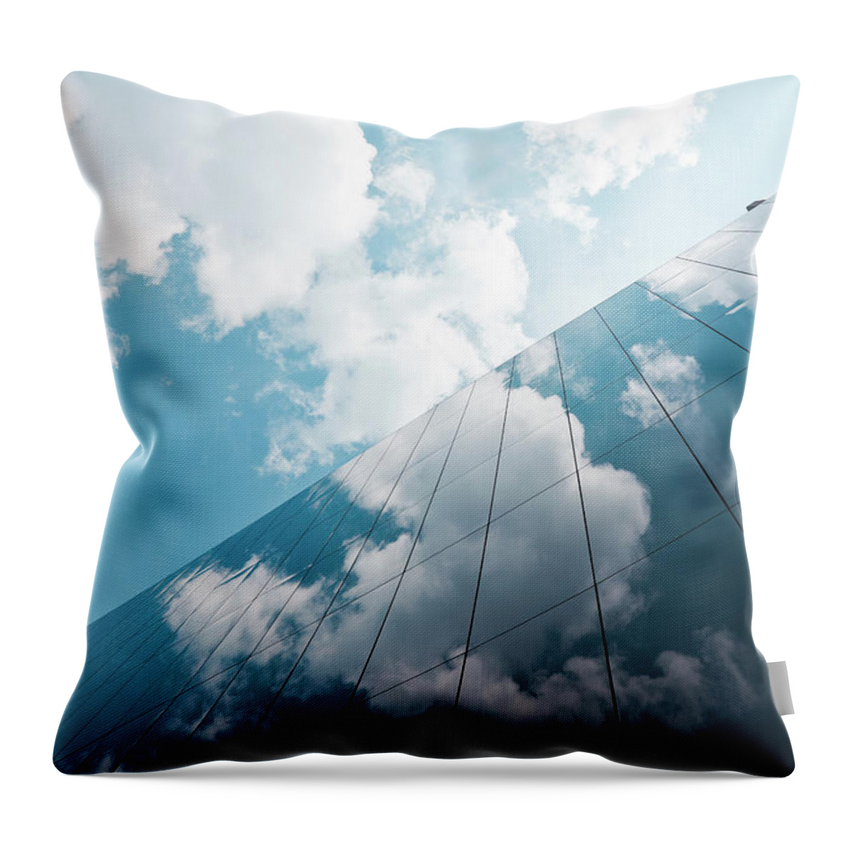 Working Throw Pillow featuring the photograph London Corporate Buildings by Zodebala