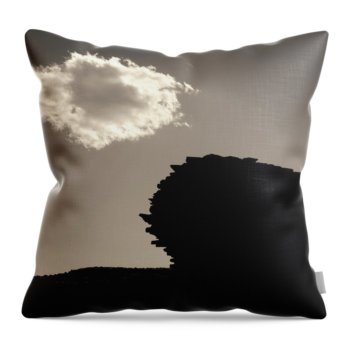 New Mexico Throw Pillow featuring the photograph Lone Cloud III Toned by David Gordon