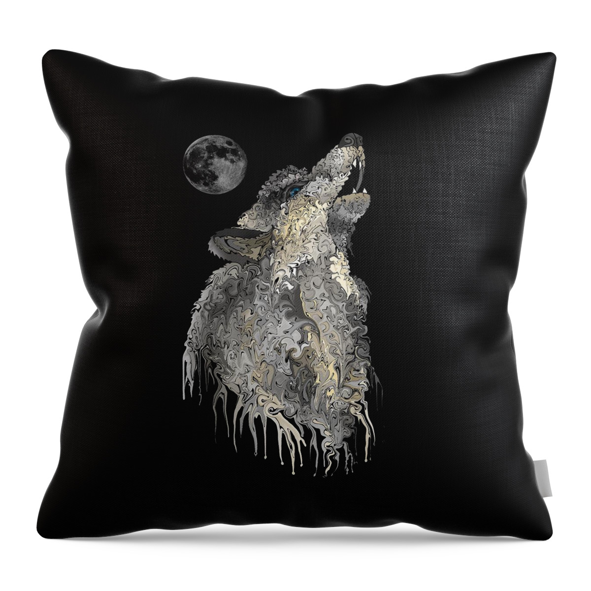 Lone Wolf Throw Pillow featuring the digital art Lone Wolf by Mark Taylor