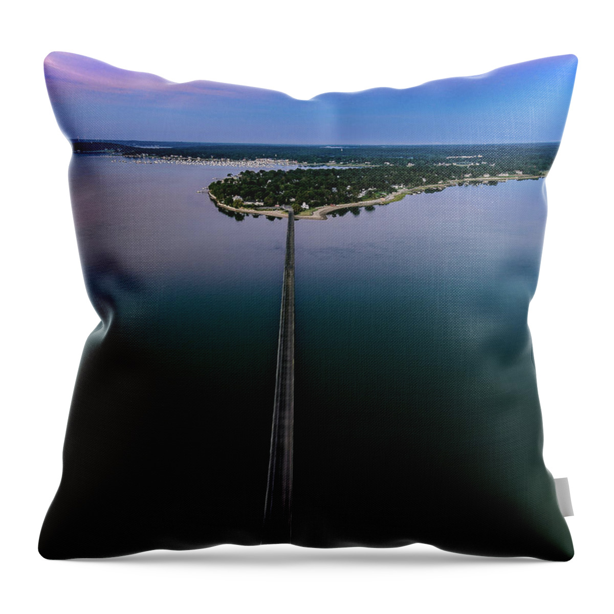Old Wood Bridge Throw Pillow featuring the photograph Long Bridge Home by William Bretton