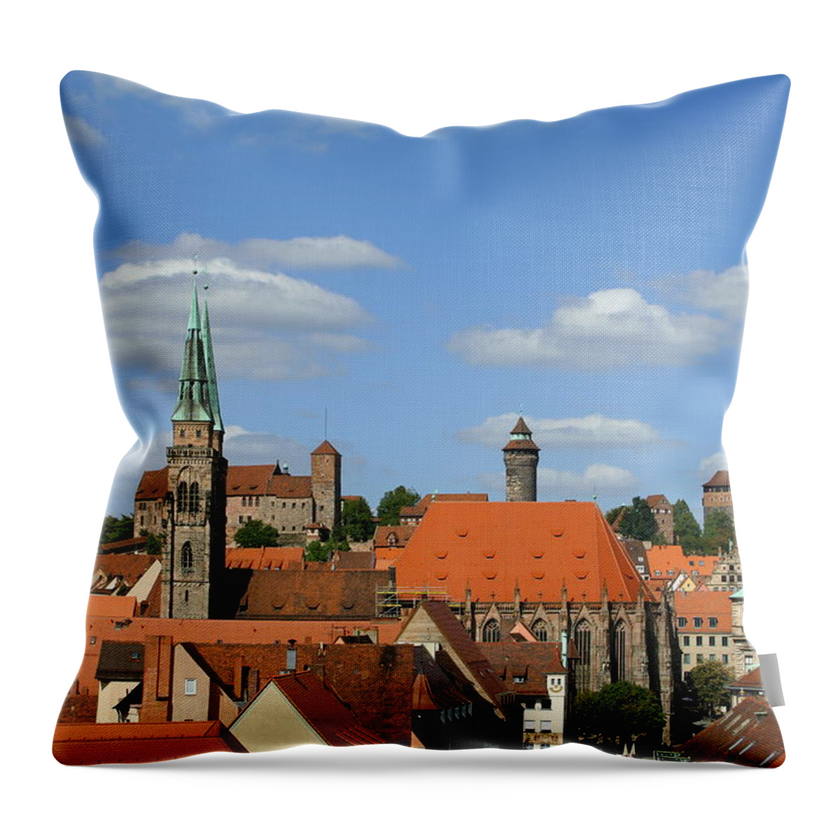 Looking Throw Pillow featuring the photograph Look Over Nuernberg by Domes