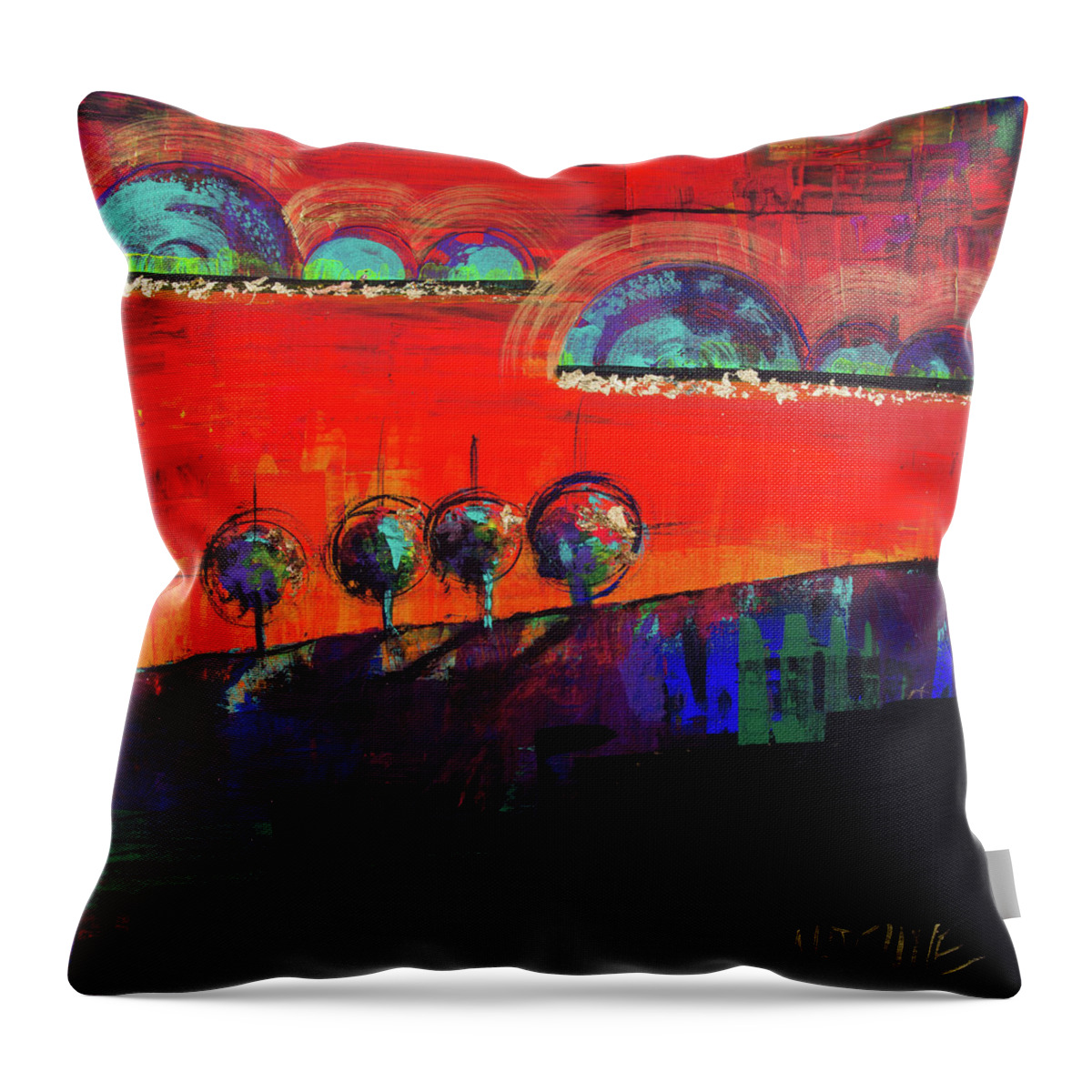  Throw Pillow featuring the painting Looking Back on Everything I'd Do It All the Same by Madeline Dillner