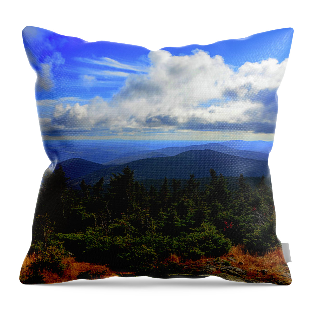 Looking Southeast From Killington Summit Throw Pillow featuring the photograph Looking Southeast From Killington Summit by Raymond Salani III