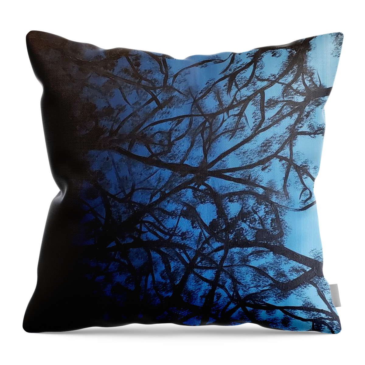 Painting Throw Pillow featuring the painting Looking up through the trees by Kathlene Melvin