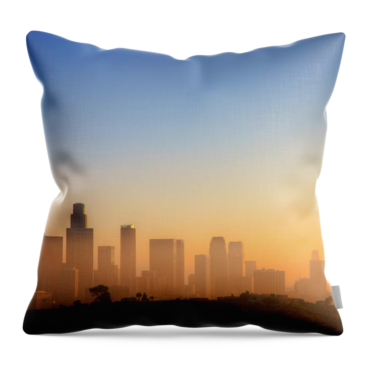 Tranquility Throw Pillow featuring the photograph Los Angeles Sunset by Eric Lo