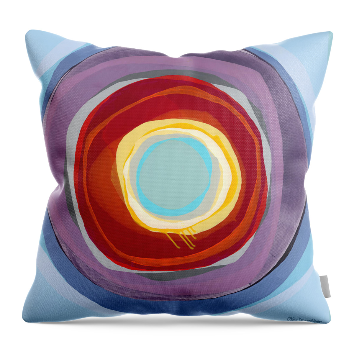 Abstract Throw Pillow featuring the painting Love and Leisure by Claire Desjardins
