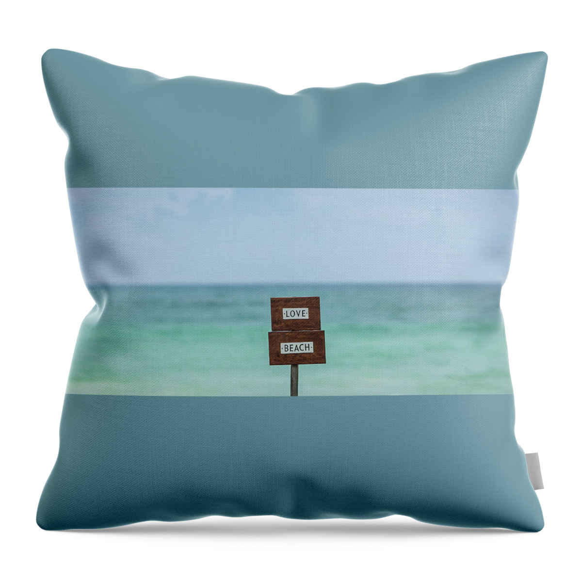 Tulum Throw Pillow featuring the photograph Love Beach Tulum, Mexico by Julieta Belmont