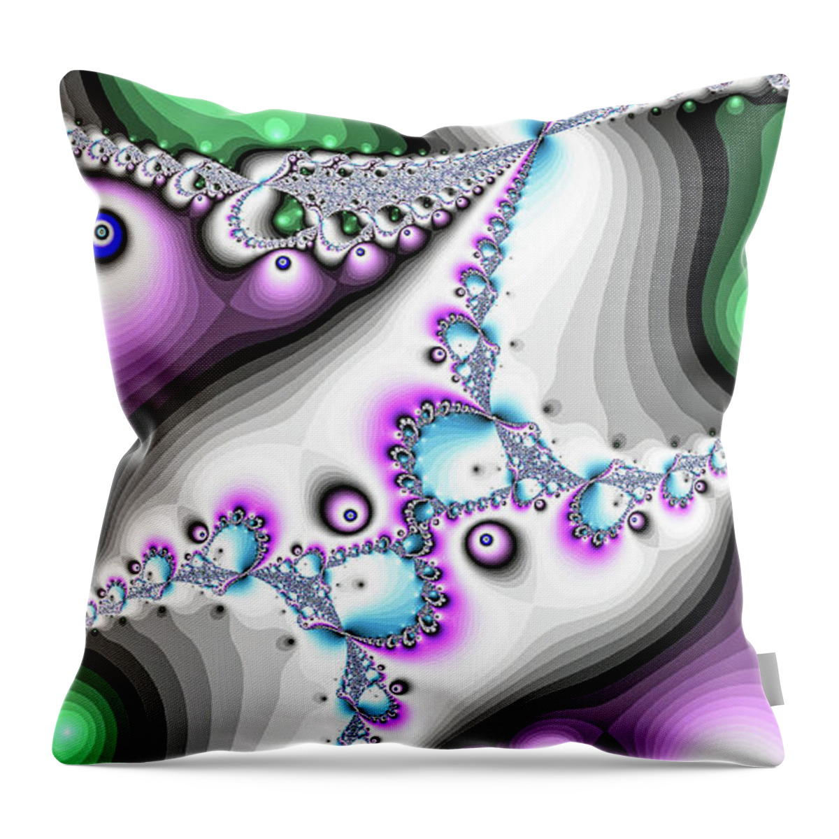 Abstract Throw Pillow featuring the digital art Love Birds Magenta Fine Art by Don Northup