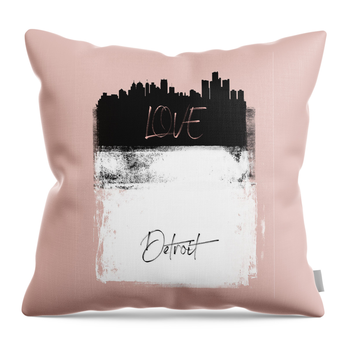 Detroit Throw Pillow featuring the photograph Love Detroit by Naxart Studio
