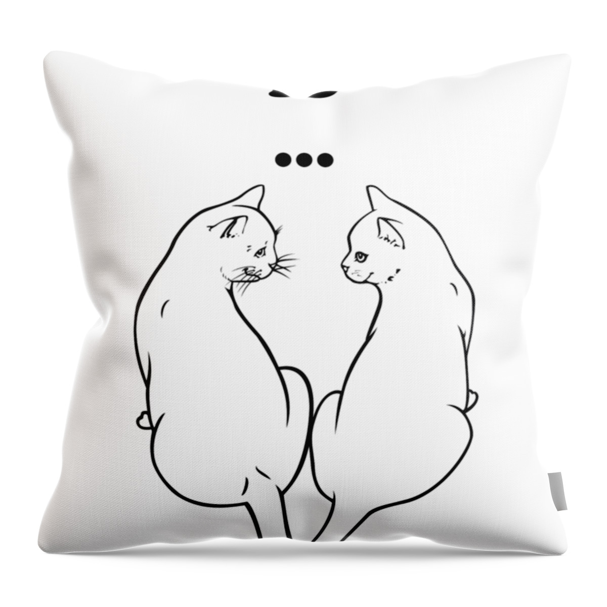Cat Throw Pillow featuring the digital art Love Is black by Andrea Gatti