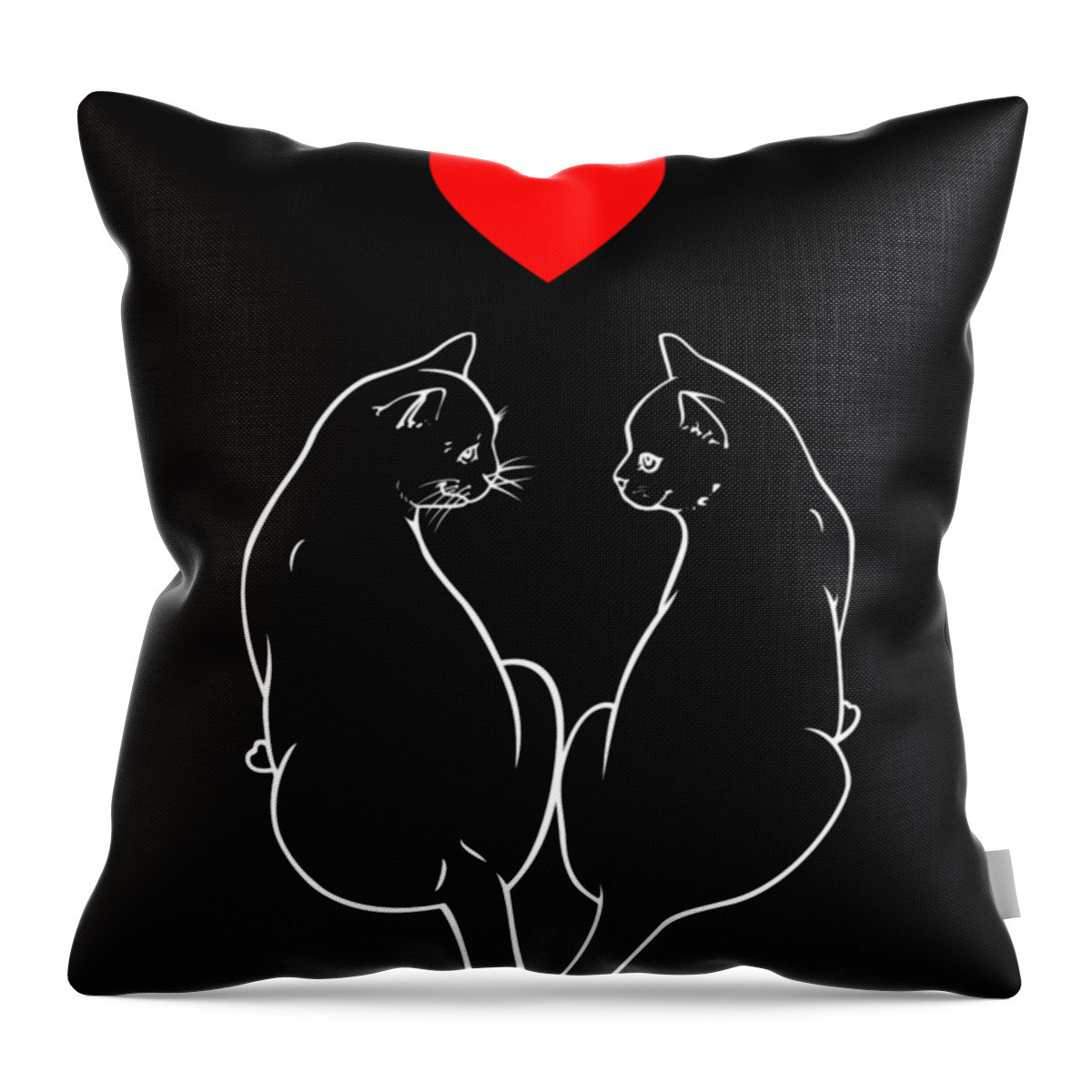 Cat Throw Pillow featuring the digital art Love Me Tender white by Andrea Gatti