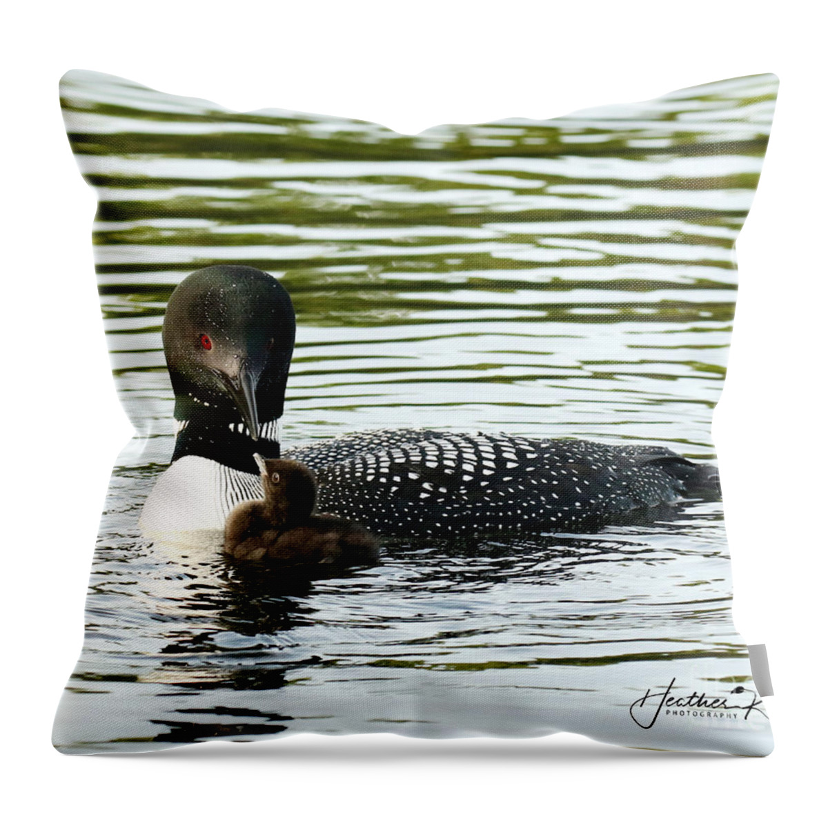 Loon Throw Pillow featuring the photograph Loving life coach by Heather King