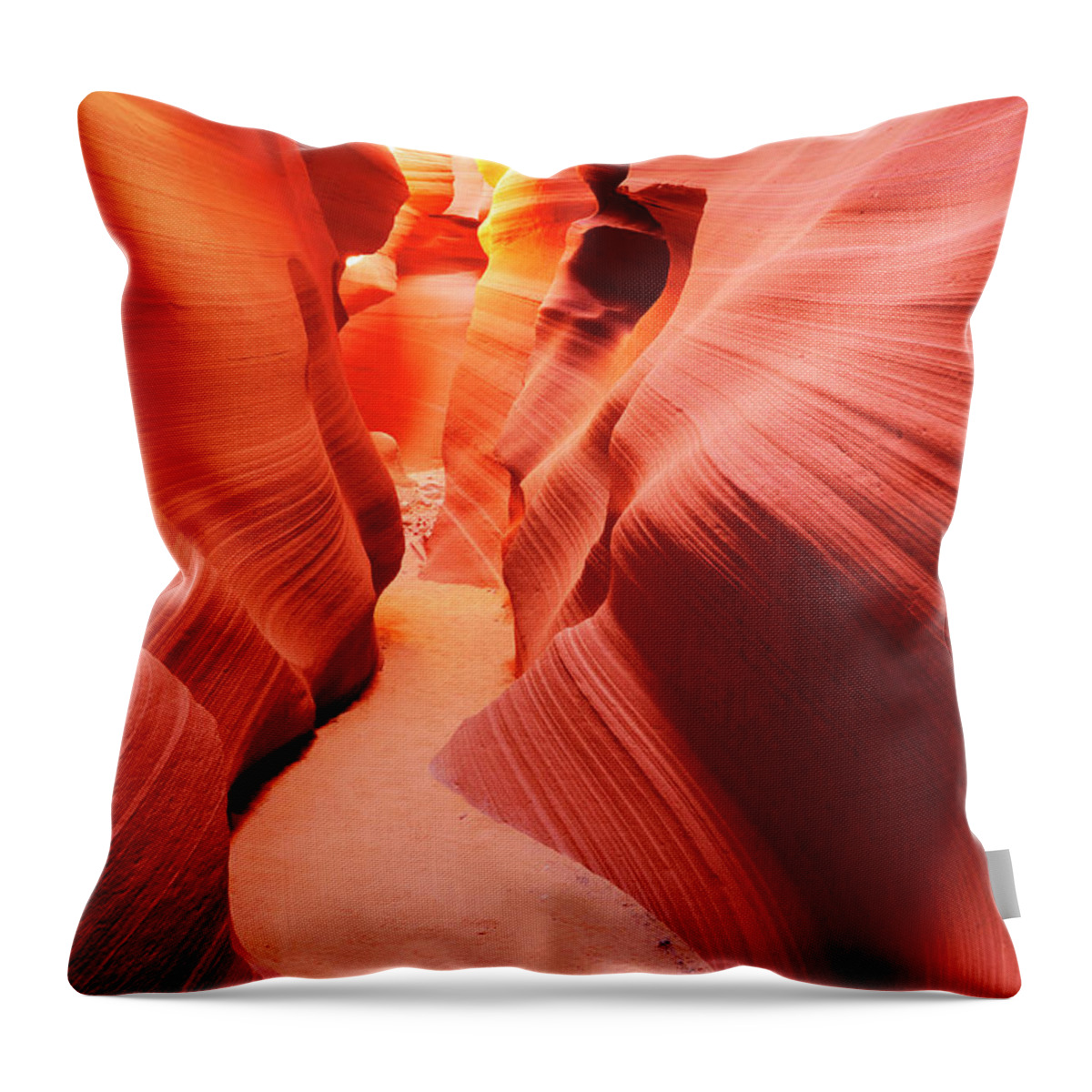 Tranquility Throw Pillow featuring the photograph Lower Antelope Canyon by Tcyuen