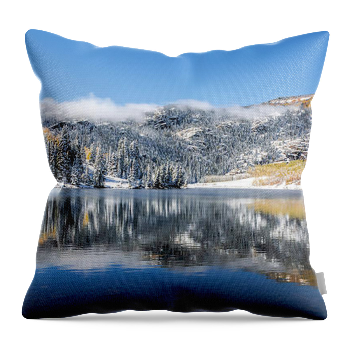 Lower Cataract Lake Throw Pillow featuring the photograph Lower Cataract Lake Special Order Pano by Stephen Johnson