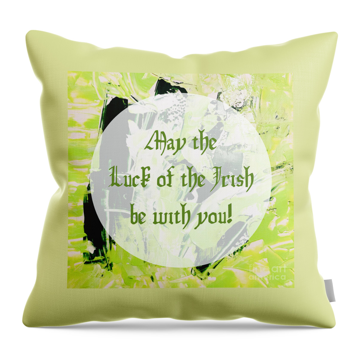 Irish Throw Pillow featuring the mixed media Luck of the Irish by Cheryl McClure