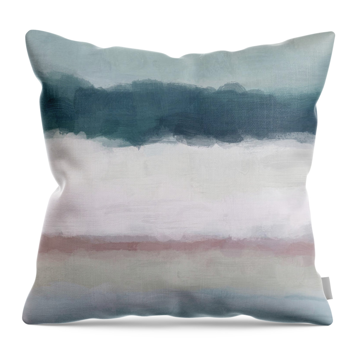Dark Teal Throw Pillow featuring the painting Lullaby Waves II by Rachel Elise
