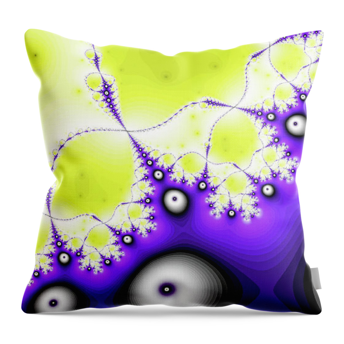 Abstract Throw Pillow featuring the digital art Luminous Split Purple by Don Northup