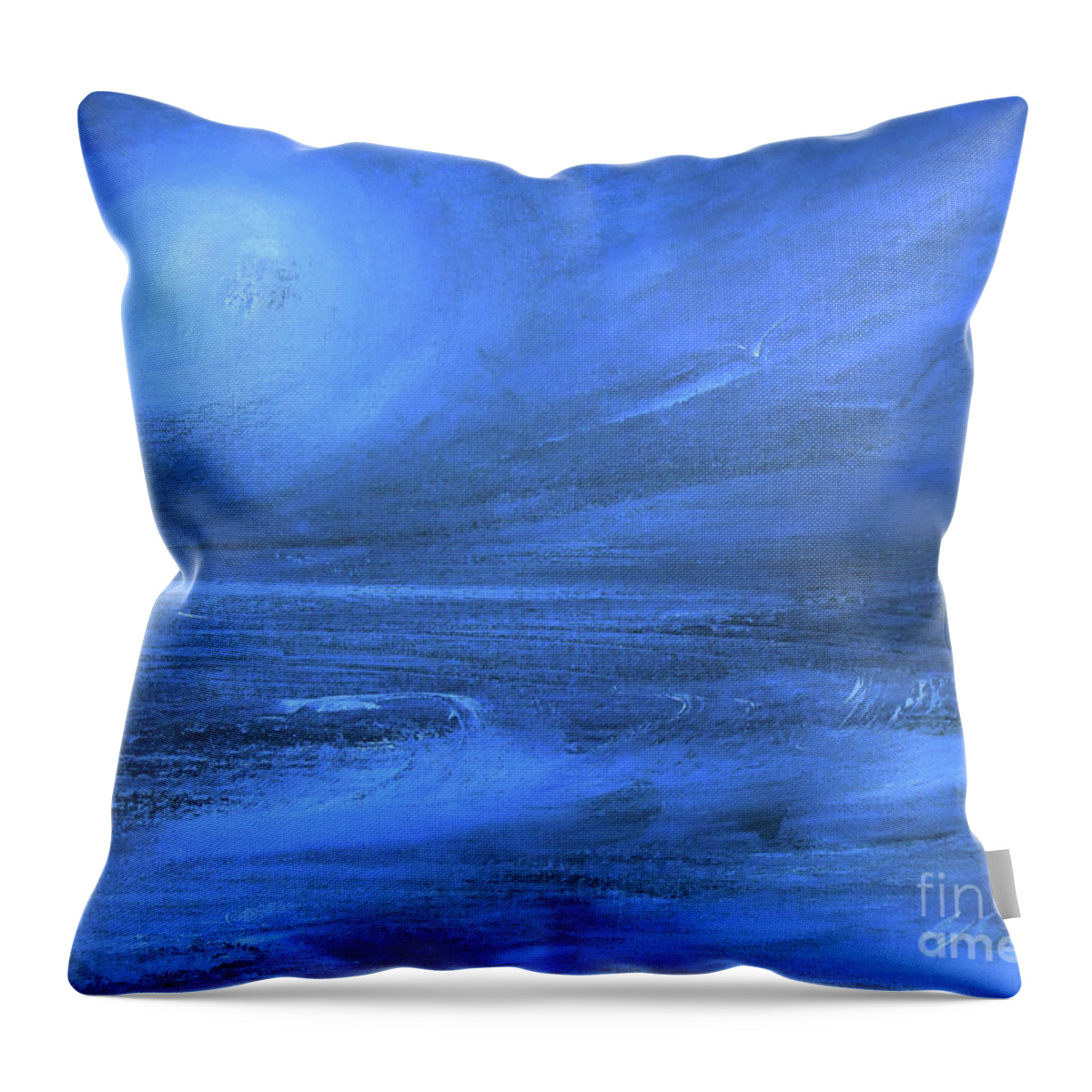 Lunar Effect Throw Pillow featuring the painting Lunar Effect by Jane See