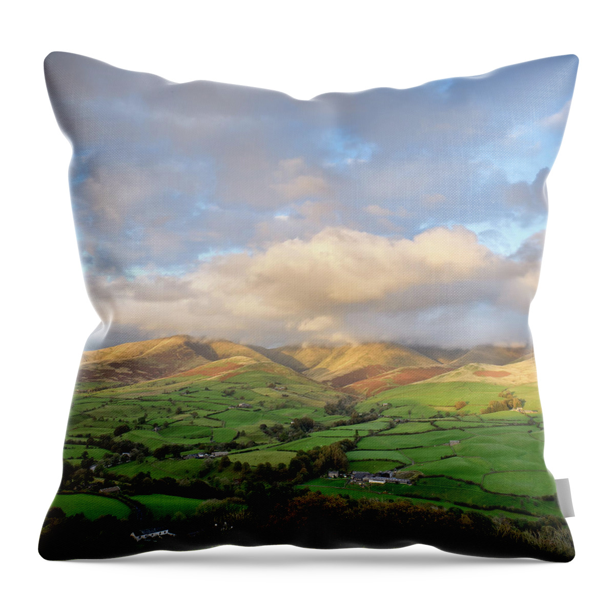 Scenics Throw Pillow featuring the photograph Lune Valley And Howgill Fells by David Barrett