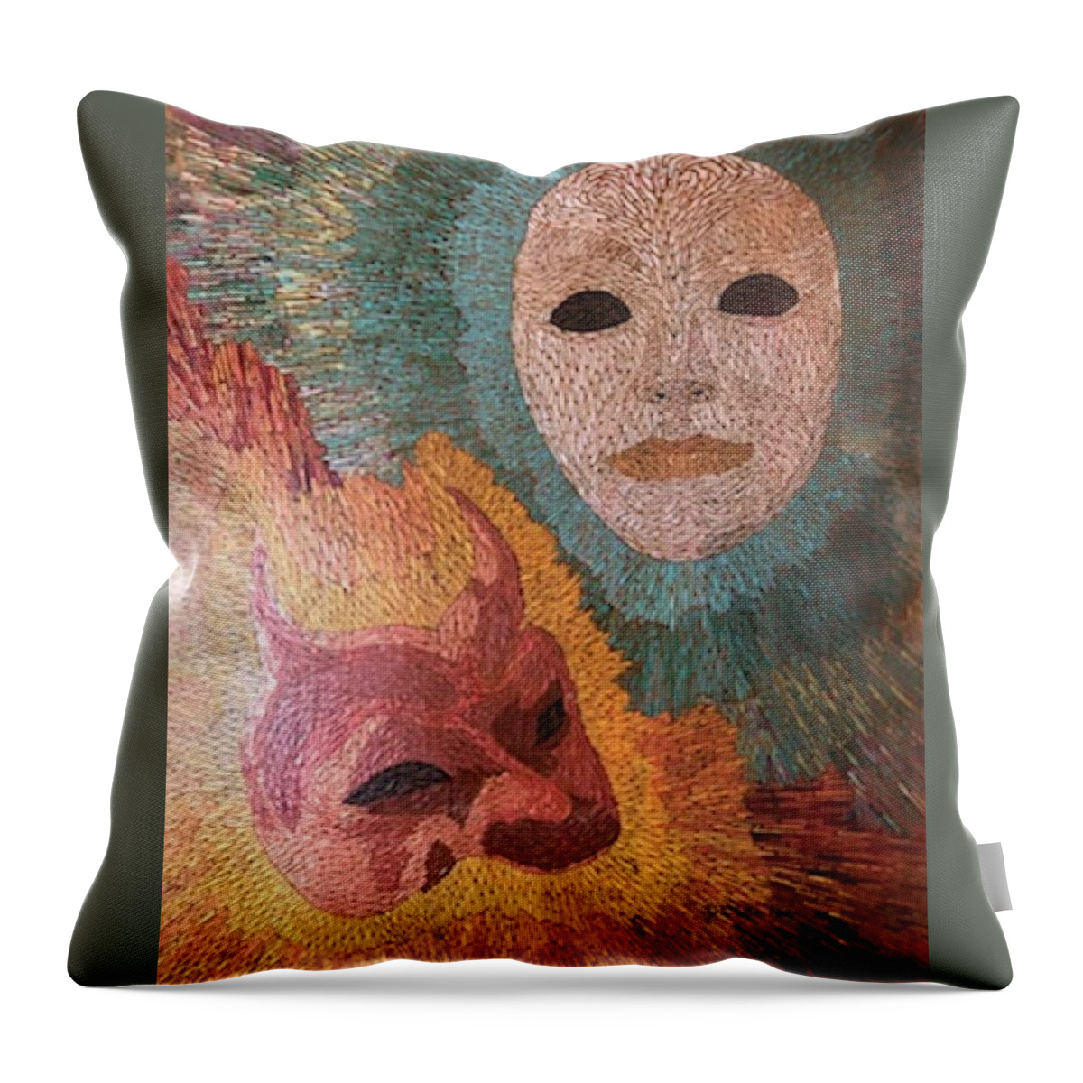 Lust Throw Pillow featuring the painting Lust by DLWhitson