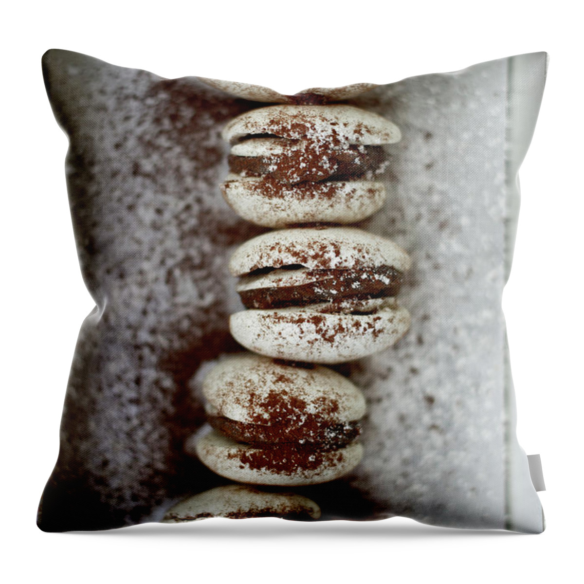 Five Objects Throw Pillow featuring the photograph Macaroons by Sarune Zurba