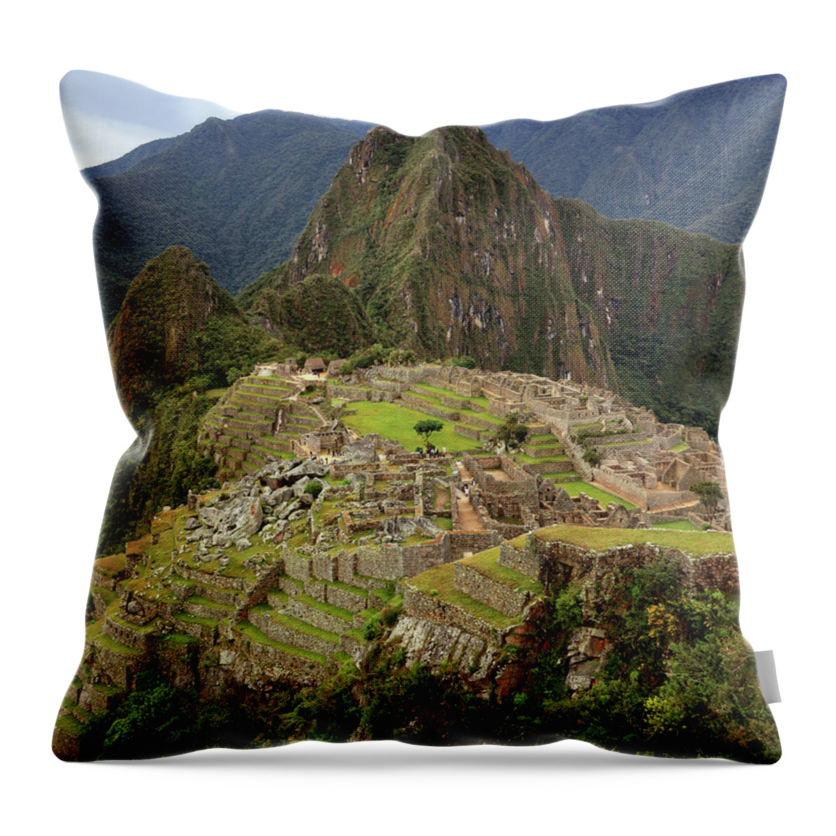 Tranquility Throw Pillow featuring the photograph Machu Picchu Portrait by Rob Kroenert