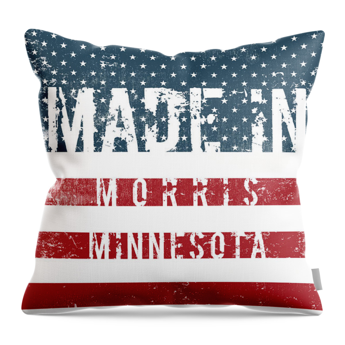 Morris Throw Pillow featuring the digital art Made in Morris, Minnesota #Morris by TintoDesigns