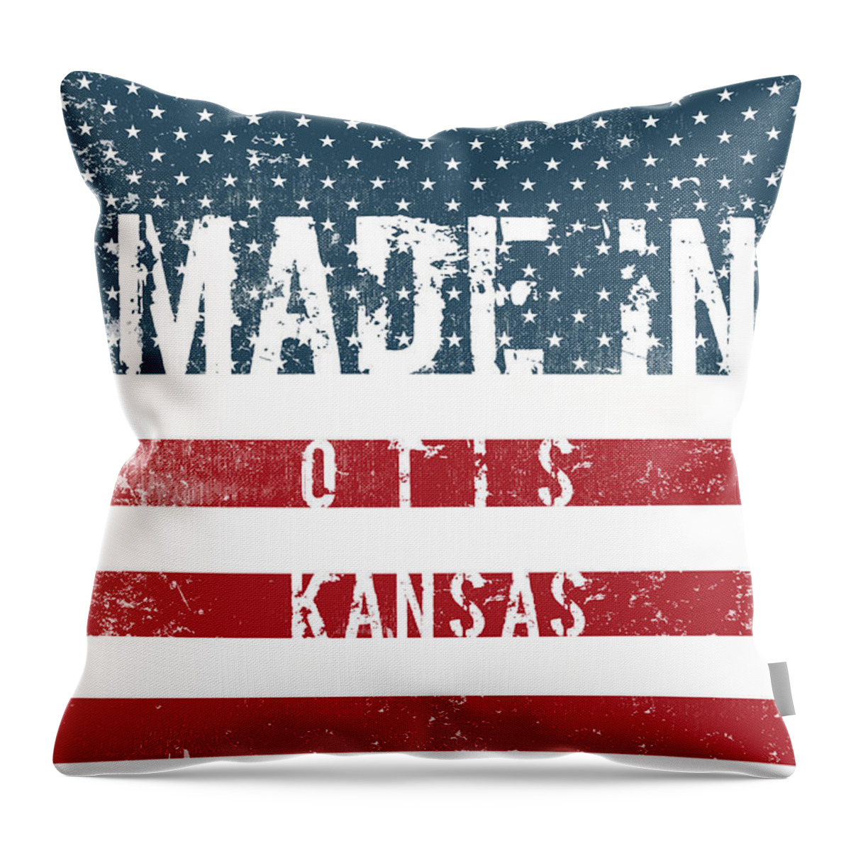 Otis Throw Pillow featuring the digital art Made in Otis, Kansas #Otis #Kansas by TintoDesigns