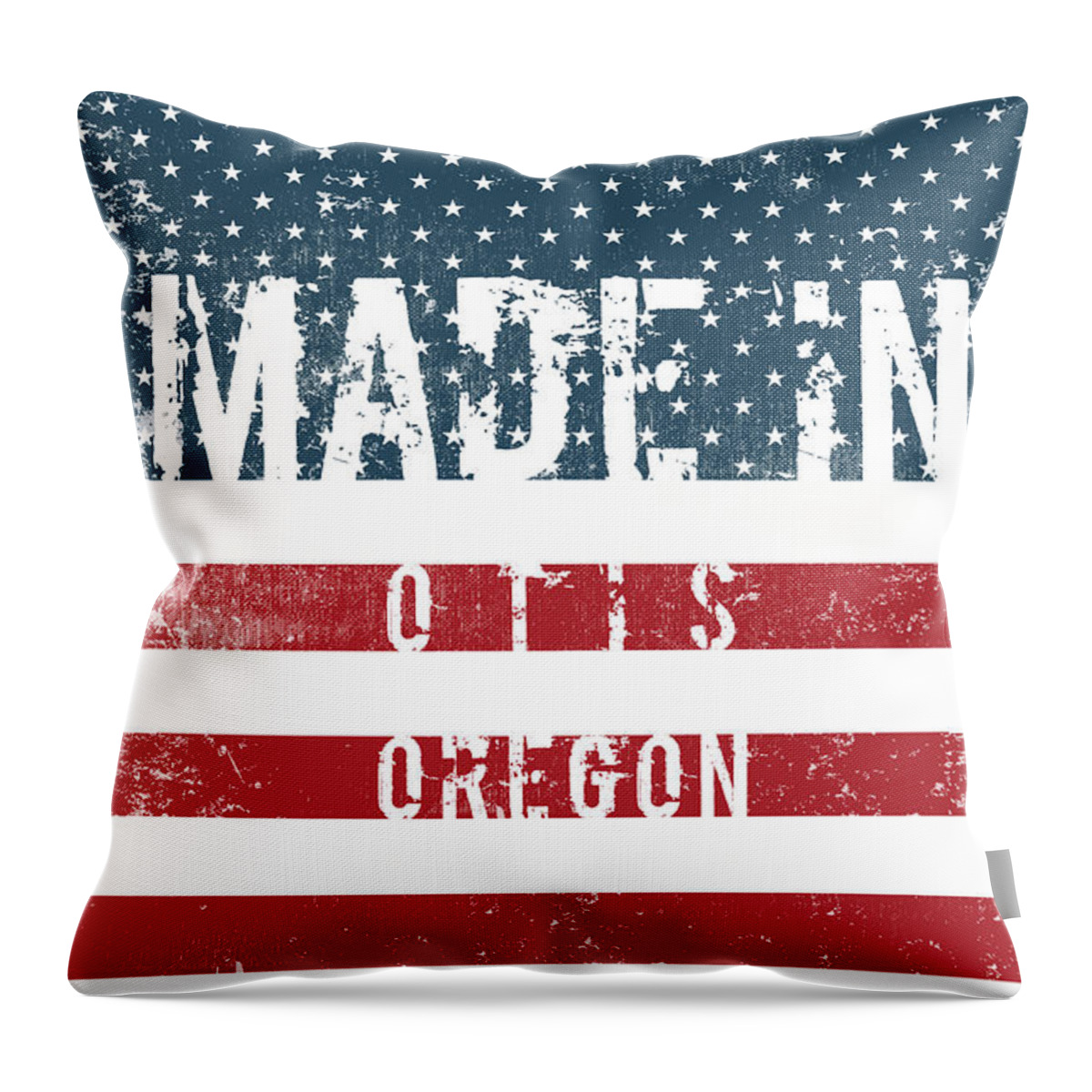 Otis Throw Pillow featuring the digital art Made in Otis, Oregon #Otis #Oregon by TintoDesigns