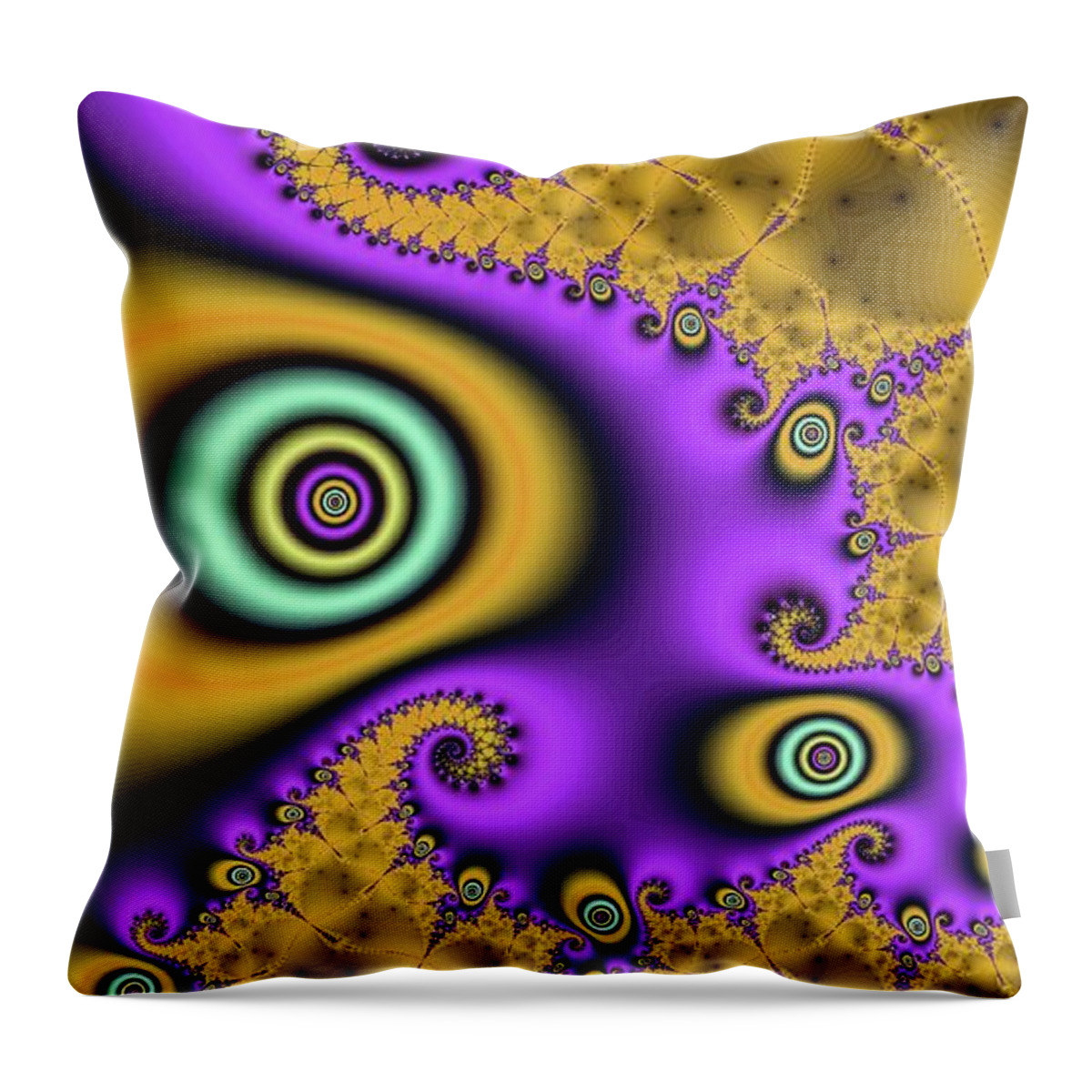 Abstract Throw Pillow featuring the digital art Magic Eye Fine Art Orange by Don Northup