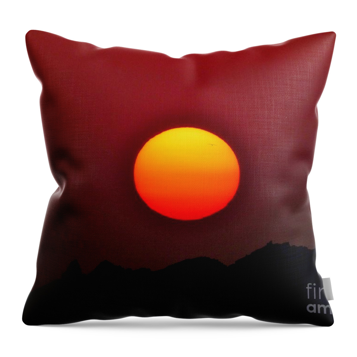 Orange Ball In The Sky Throw Pillow featuring the photograph Magnificence by Rosanne Licciardi
