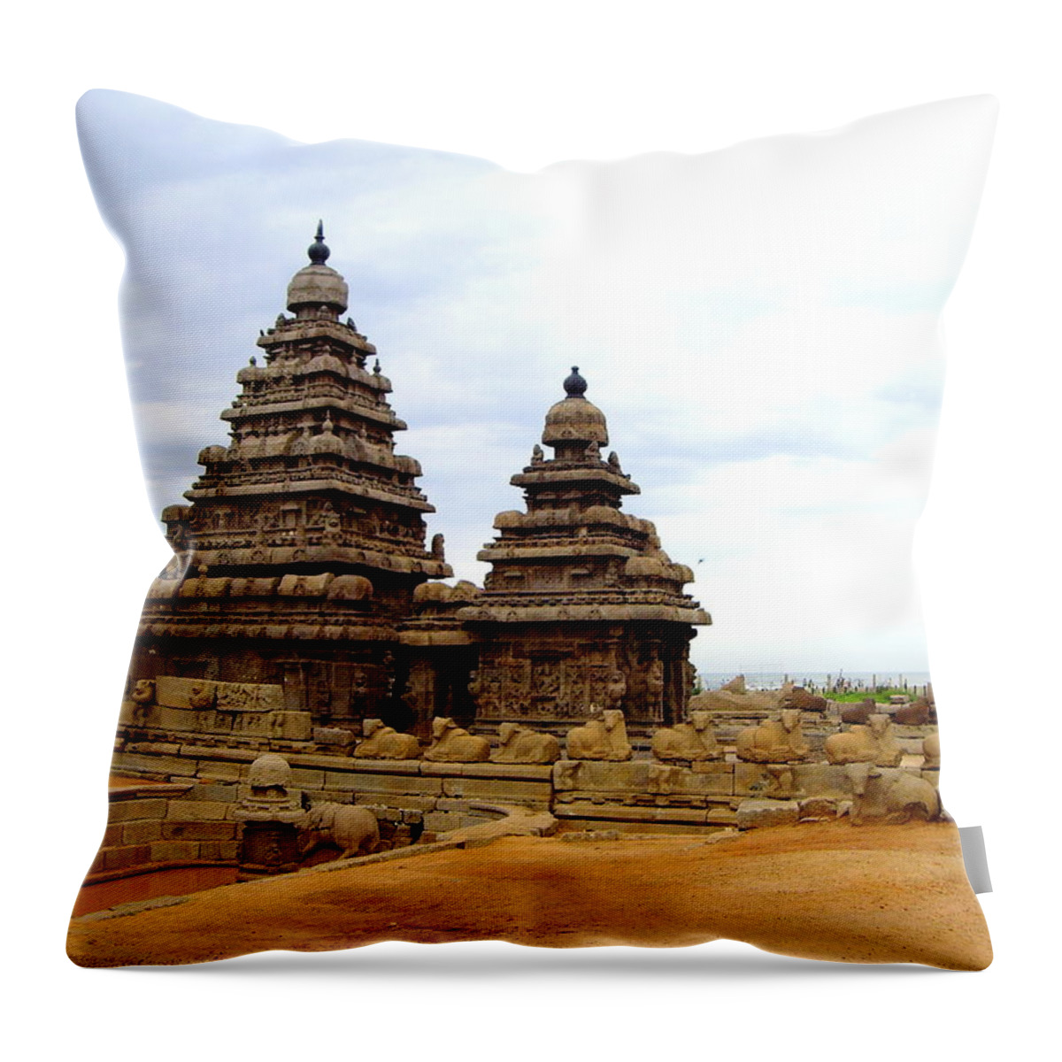 Tranquility Throw Pillow featuring the photograph Mahaballipuram, S India, Tamil Nadu by Chris Ilsley