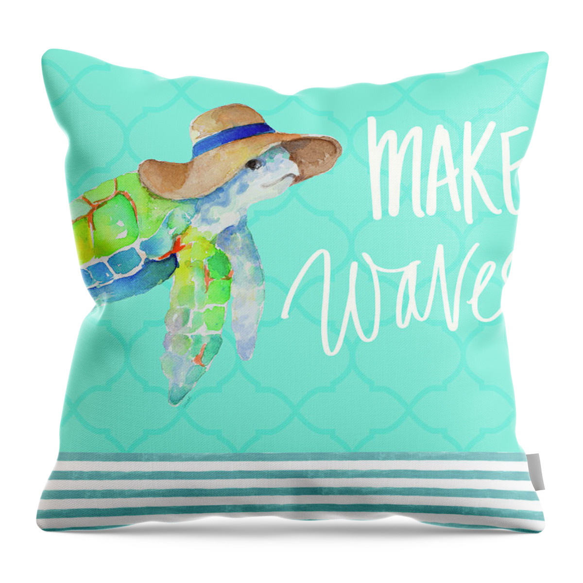 Make Throw Pillow featuring the painting Make Waves by Lanie Loreth