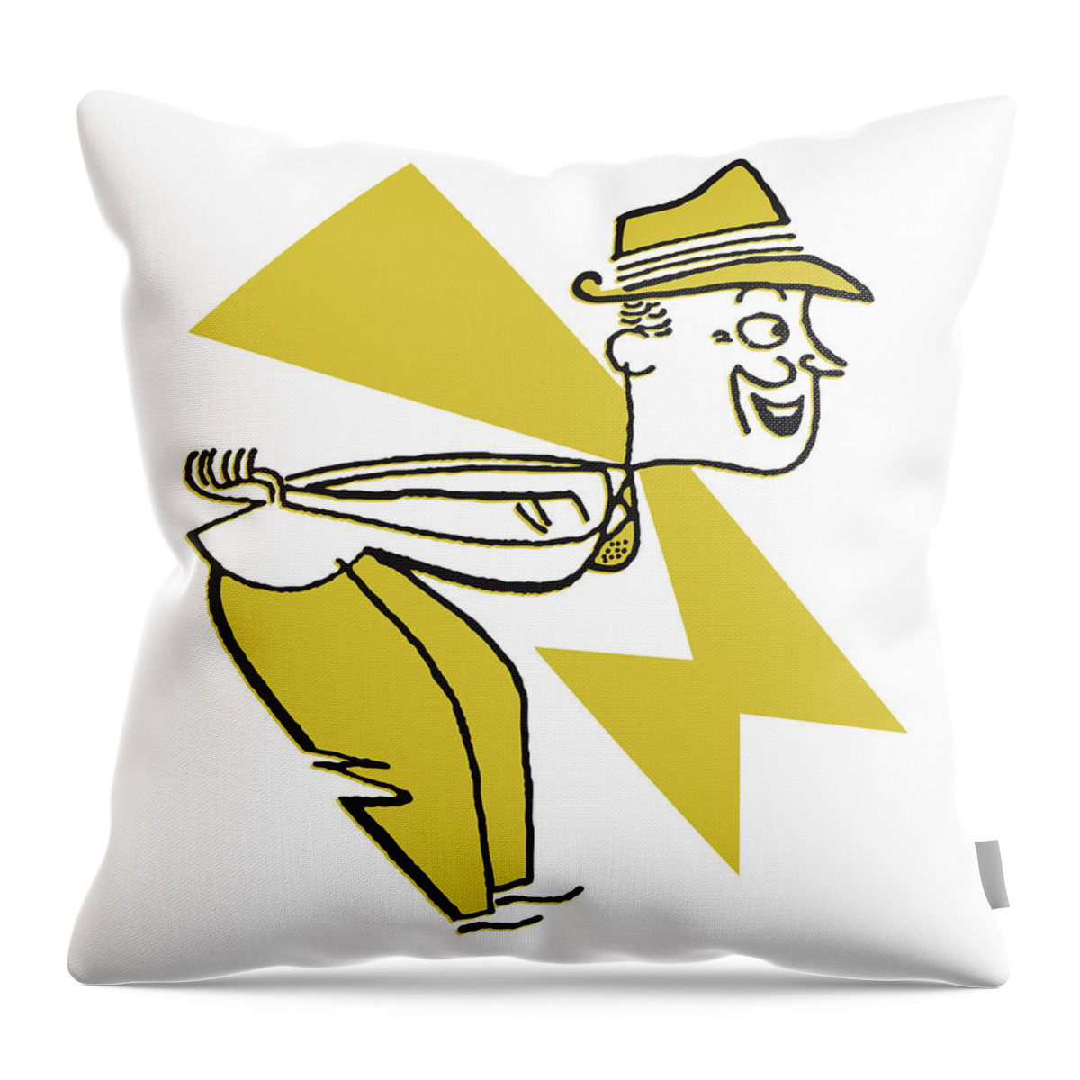 Accessories Throw Pillow featuring the drawing Man in Suit Leaning from Waist by CSA Images